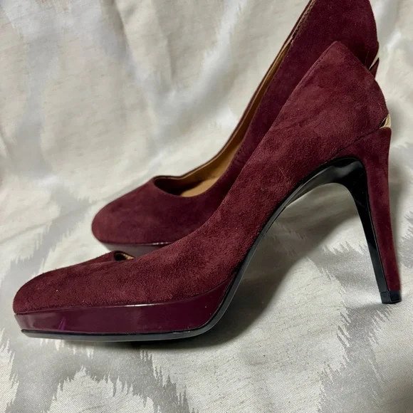 Calvin Klein Shoes Paulette wine Suede Pumps heels 7.5 - Picture 8 of 13
